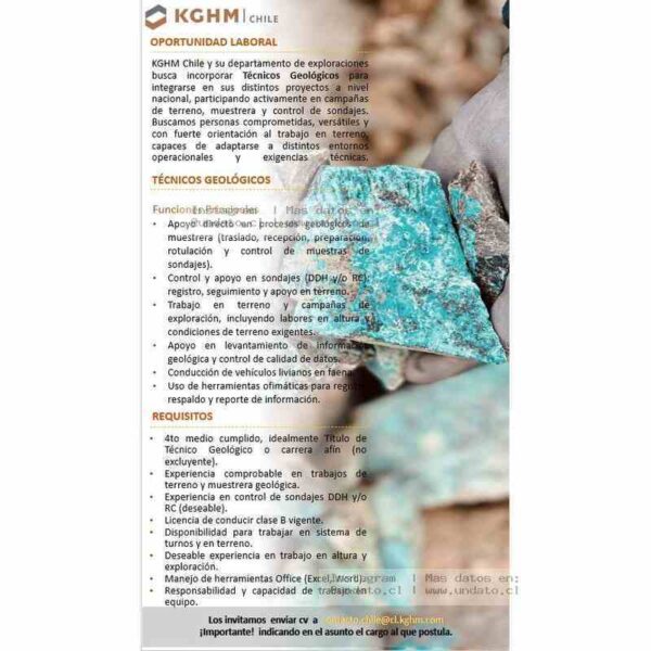 Técnicos Geológicos – KGHM Chile