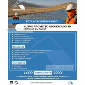 Empleos en Minera El Abra – Mantos Group