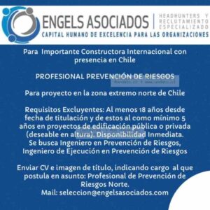 Ingeniero de Prevención de Riesgos Norte