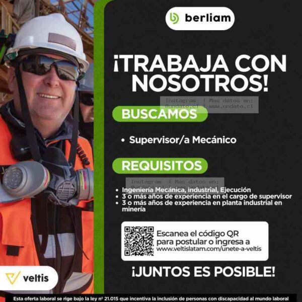 Supervisor/a Mecánico Minería