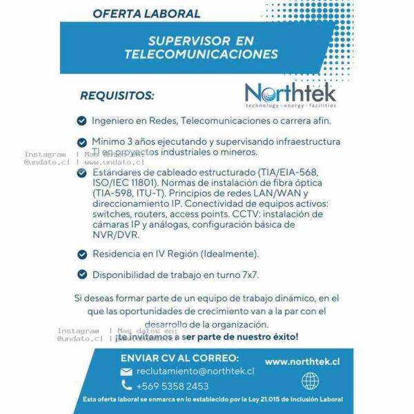 Supervisor en Telecomunicaciones