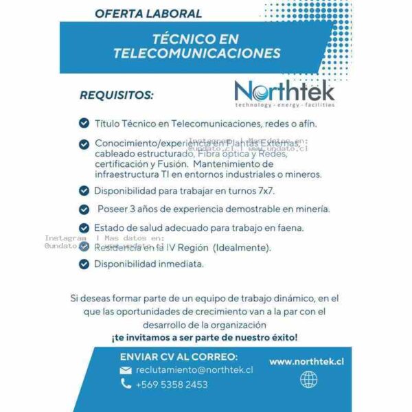 Técnico En Telecomunicaciones Minería 7x7