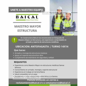Maestro Mayor en Estructura – Antofagasta