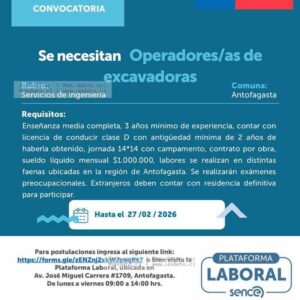 Operadores de excavadoras – Antofagasta