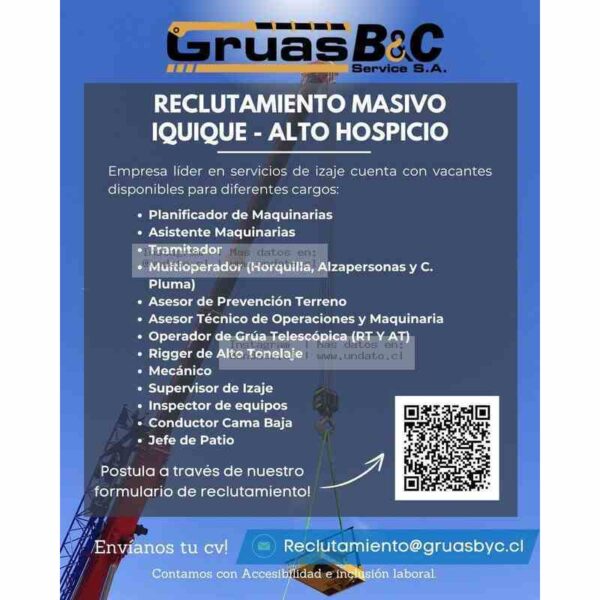 Reclutamiento Masivo GruasB&C Iquique