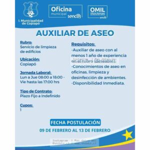 Auxiliar de Aseo – Copiapó
