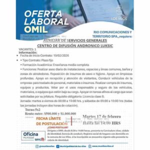 Auxiliar de Servicios Generales Los Vilos