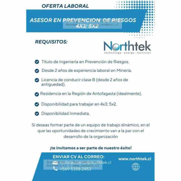 Asesor en Prevención de Riesgos Minería