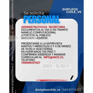 Personal Administrativo/a Secretaria