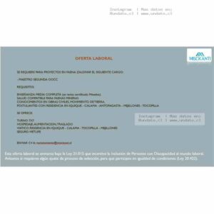Maestro Segunda OOCC - Faena Zaldivar