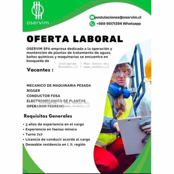 Oferta Laboral Minería: Mecánico De Maquinaria Pesada