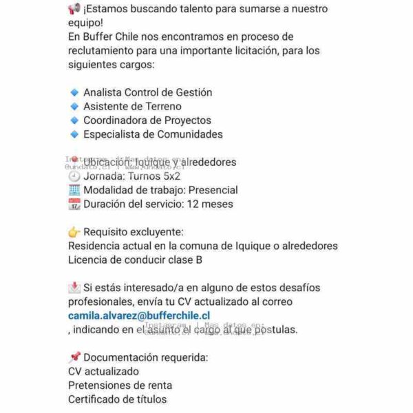 Oportunidades De Talento En Buffer Chile Iquique