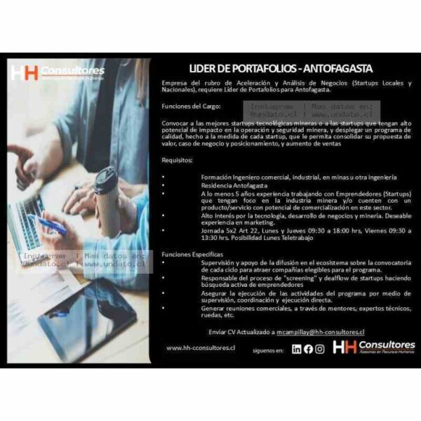 Líder de Portafolios Mineros – Antofagasta
