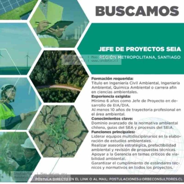 Jefe de Proyectos SEIA – Región Metropolitana