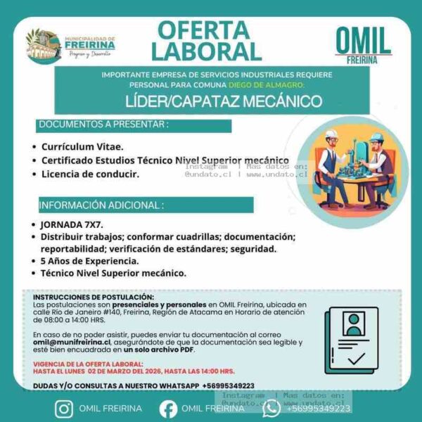 Líder/Capataz Mecánico