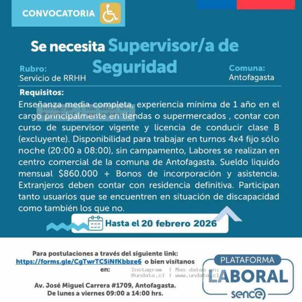 Supervisor/a de Seguridad - Antofagasta