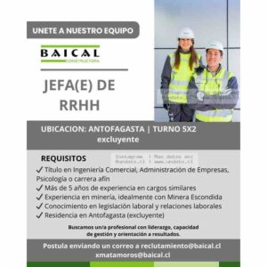 Jefe(a) De RRHH – Antofagasta