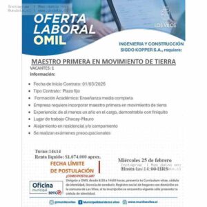 Maestro Primera en Movimiento de Tierra - 14x14