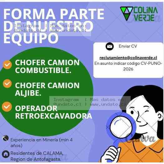 Chofer Camión y Operador Minería – Calama