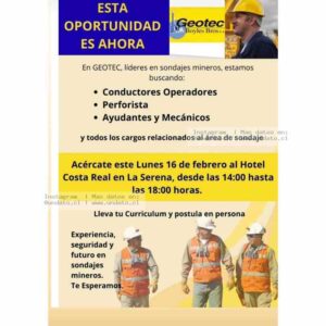 Empleo Geotec Sondajes Mineros
