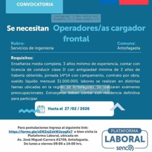 Operadores Cargador Frontal Antofagasta