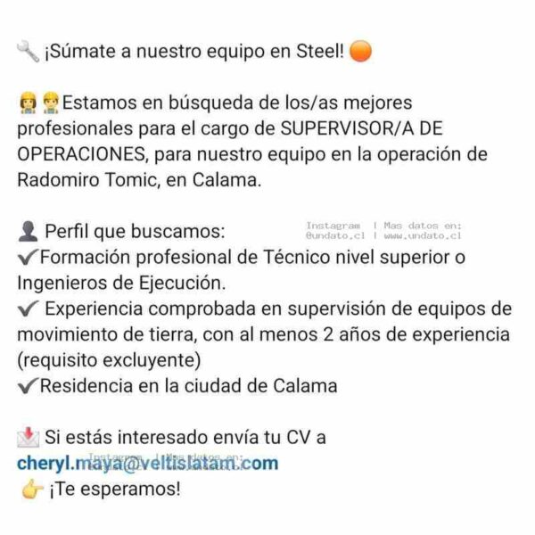 Supervisor de Operaciones Calama