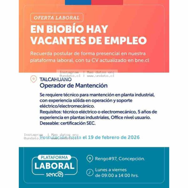 Operador de Mantención Talcahuano