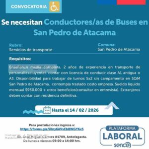 Conductor/a de Buses – San Pedro de Atacama