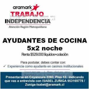 Ayudantes de Cocina 5x2 Noche Aramark