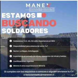 Soldadores Minería Turnos 7x7