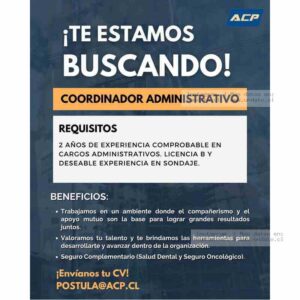 Coordinador Administrativo - 2 Años de Experiencia