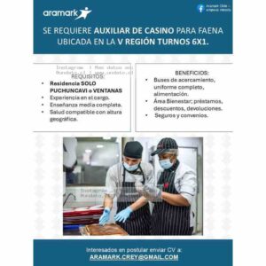 Auxiliar De Casino Para Faena 6x1