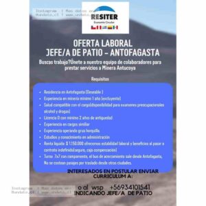 Jefe/a de Patio – Antofagasta