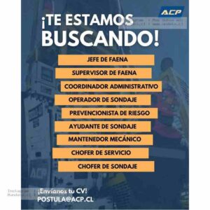 Vacantes ACP: Jefe de Faena y Más