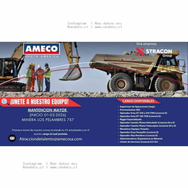Vacantes STRACON Group – Minería Los Pelambres
