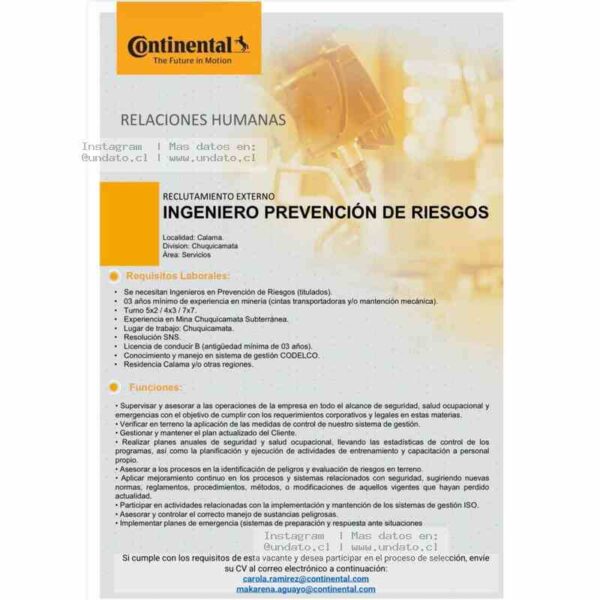 Ingeniero de Prevención de Riesgos