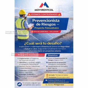 Prevencionista de Riesgos para Proyecto Fotovoltaico