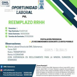 Oportunidad Laboral OMIL Salamanca