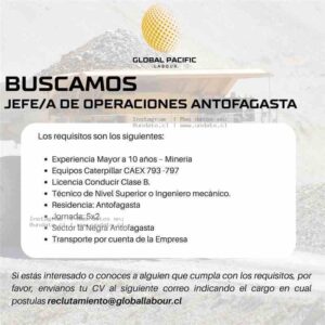 Jefe de Operaciones Antofagasta