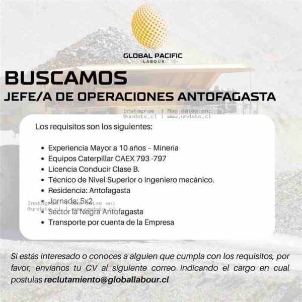 Jefe de Operaciones Antofagasta