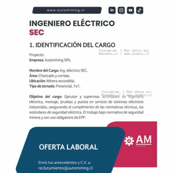 Ingeniero Eléctrico SEC Minería