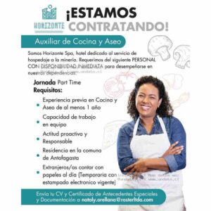 Auxiliar de Cocina y Aseo - Horizonte Spa