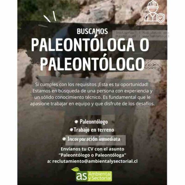 Paleontólogo(a) Oportunidad Laboral