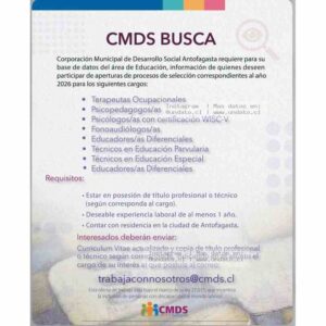 Aperturas 2026 Educación CMDS Antofagasta