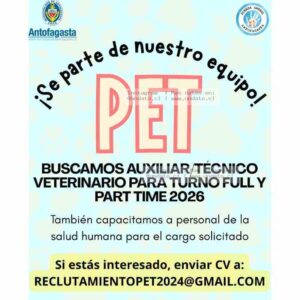 Auxiliar/Técnico Veterinario Turnos 2026