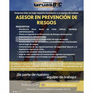 Asesor en Prevención de Riesgos – Minería, Iquique