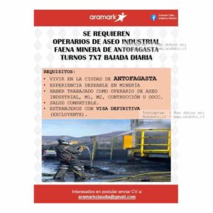 Operarios de Aseo Industrial Antofagasta