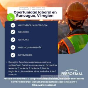 Oportunidad Laboral Minera En Rancagua