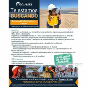 Jefe de Control de Calidad – Subestaciones Eléctricas