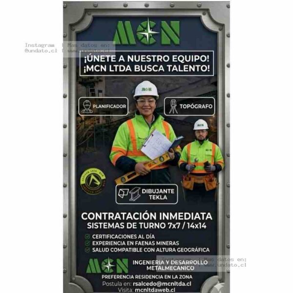 Empleos en Minería y Faenas – MCN LTDA